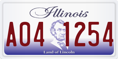 IL license plate A041254