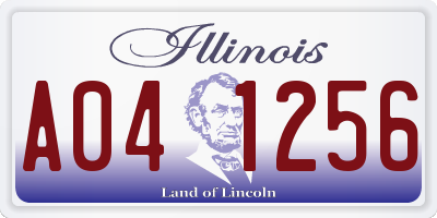 IL license plate A041256