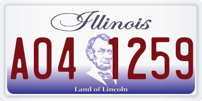 IL license plate A041259