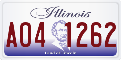 IL license plate A041262