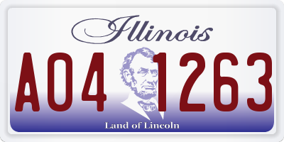 IL license plate A041263