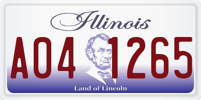 IL license plate A041265