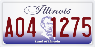 IL license plate A041275