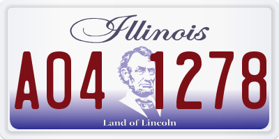 IL license plate A041278