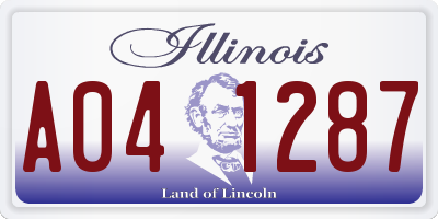 IL license plate A041287