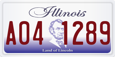 IL license plate A041289