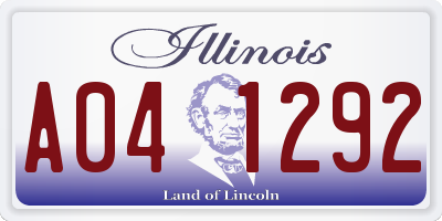 IL license plate A041292