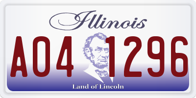 IL license plate A041296