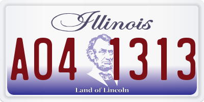 IL license plate A041313