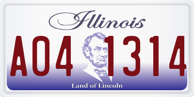 IL license plate A041314