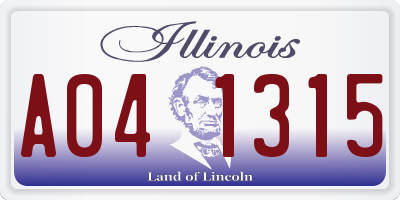 IL license plate A041315
