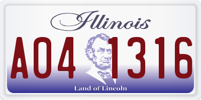 IL license plate A041316