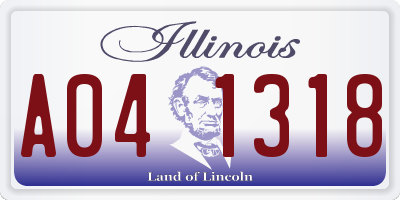 IL license plate A041318