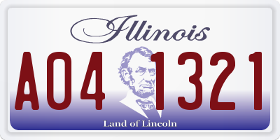 IL license plate A041321