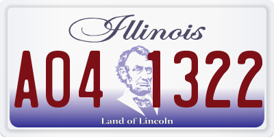 IL license plate A041322