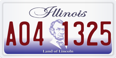 IL license plate A041325