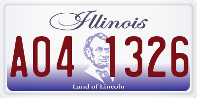IL license plate A041326