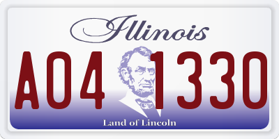IL license plate A041330