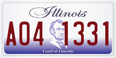 IL license plate A041331