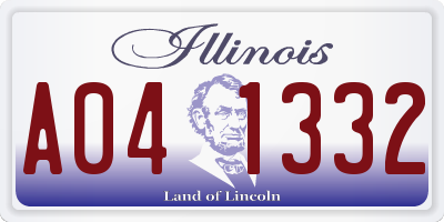 IL license plate A041332