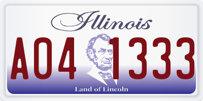 IL license plate A041333