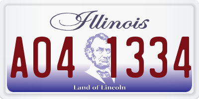 IL license plate A041334