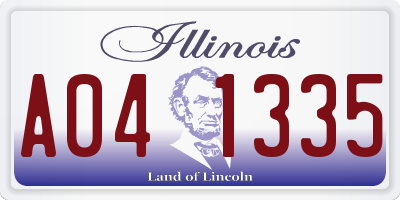 IL license plate A041335