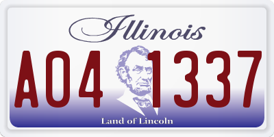 IL license plate A041337