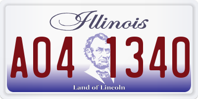 IL license plate A041340