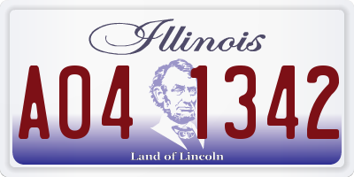 IL license plate A041342