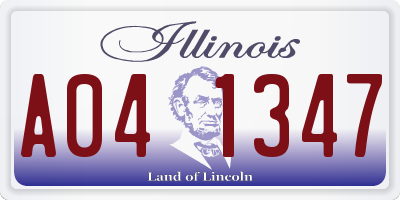 IL license plate A041347
