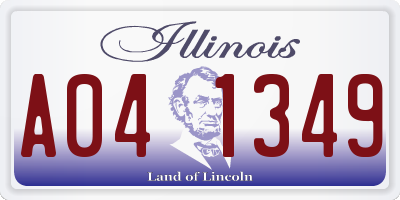 IL license plate A041349