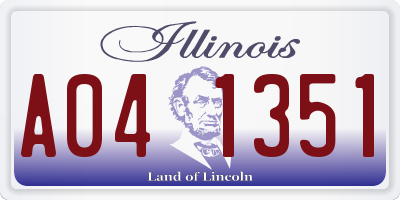 IL license plate A041351