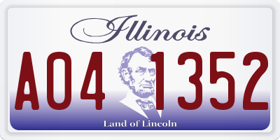 IL license plate A041352