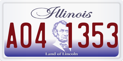 IL license plate A041353