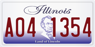 IL license plate A041354