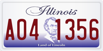 IL license plate A041356