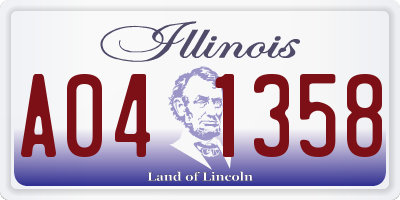 IL license plate A041358