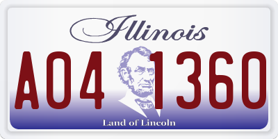 IL license plate A041360