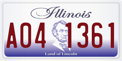 IL license plate A041361