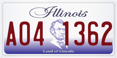 IL license plate A041362
