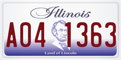IL license plate A041363