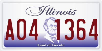 IL license plate A041364