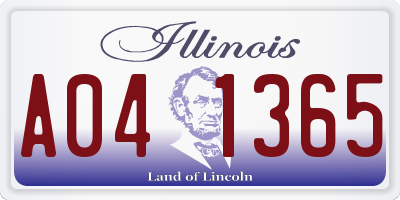 IL license plate A041365