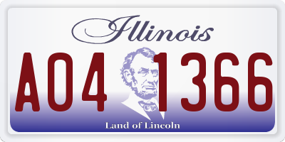 IL license plate A041366