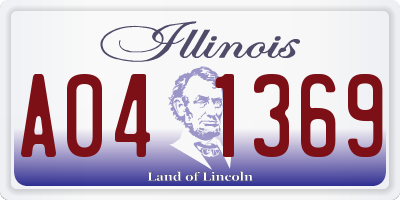 IL license plate A041369