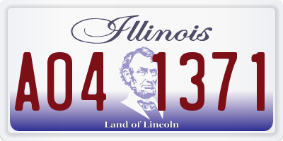 IL license plate A041371