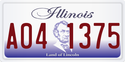 IL license plate A041375