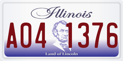 IL license plate A041376