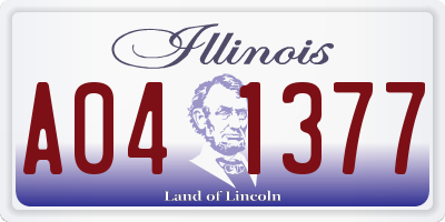 IL license plate A041377